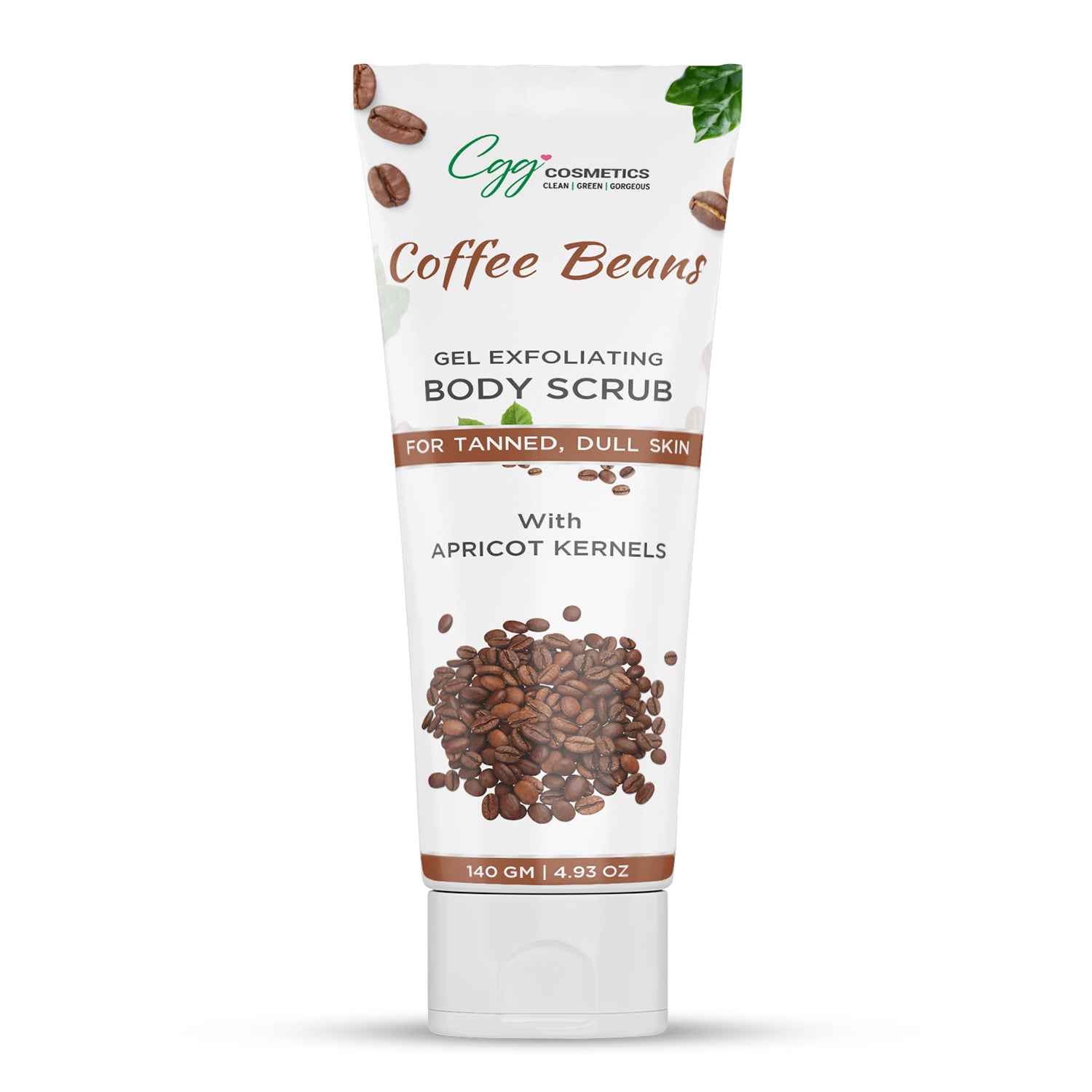 CGG Cosmetics Coffee Beans Gel Exfoliating Body Scrub - Tanned, Dull Skin & 100% Natural Coffee - 140 gm