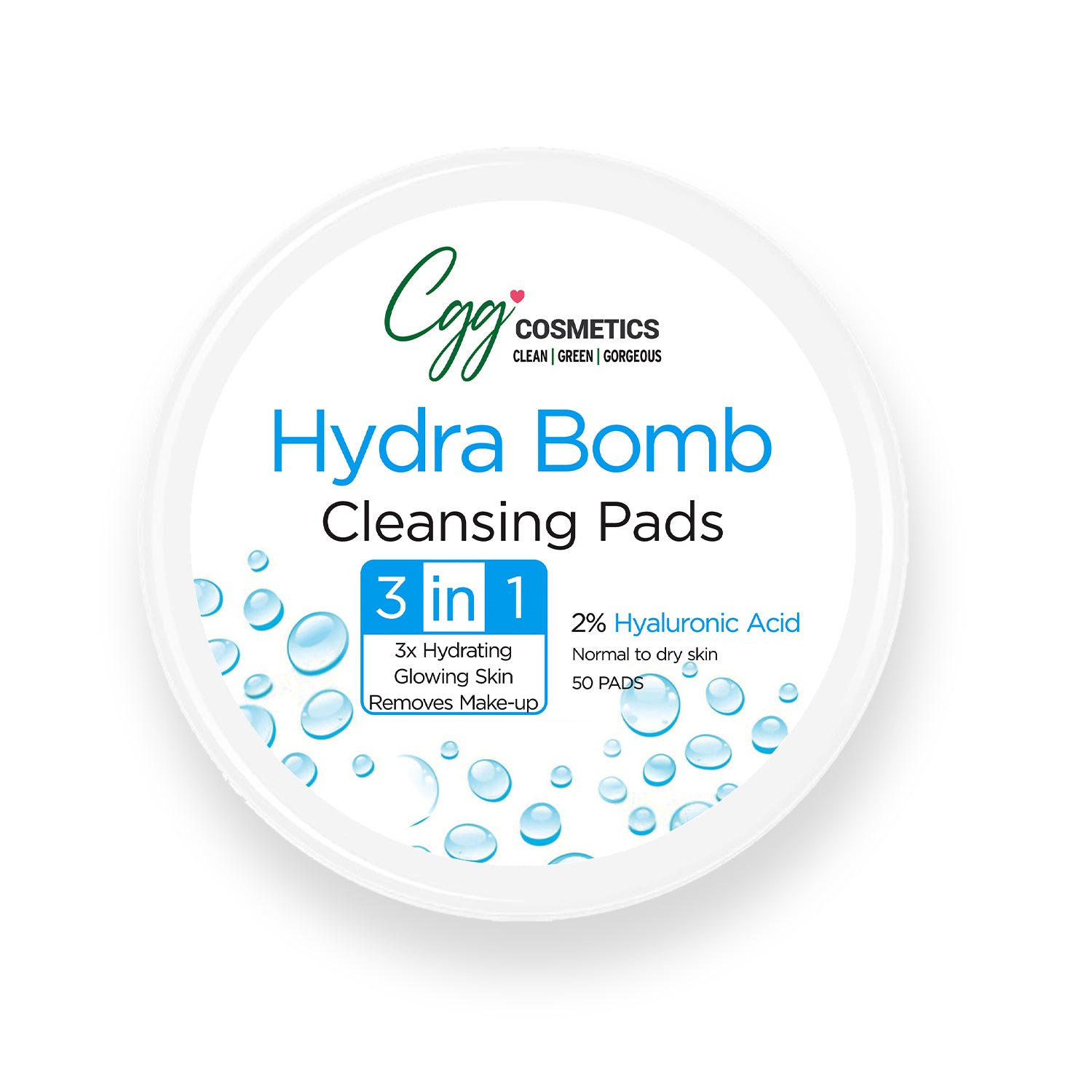 CGG Cosmetics Hydra Bomb Cleansing Pads | 3-in-1 Hydrating, Glowing Skin & Removes Makeup – 50pads