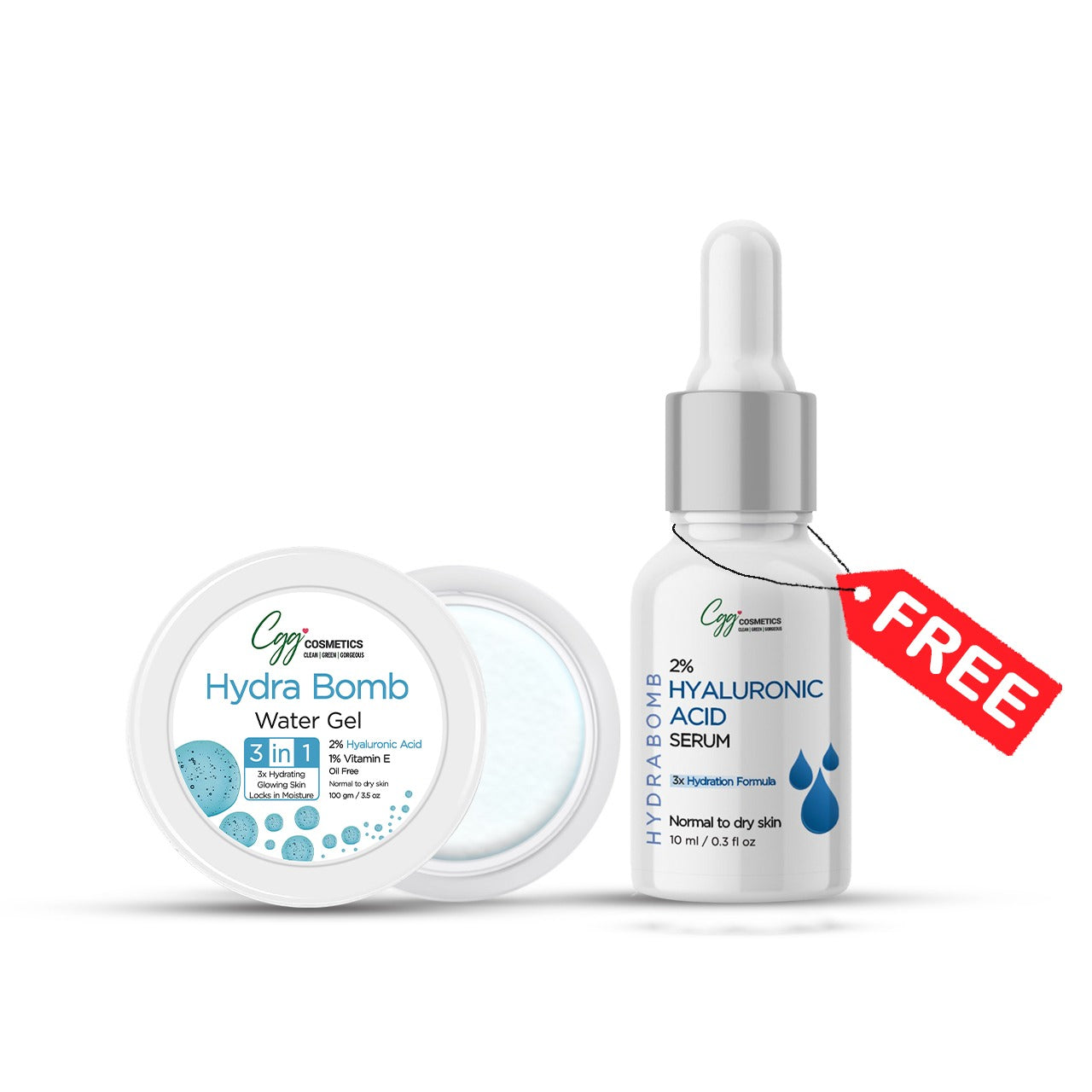 CGG Cosmetics Hydra Bomb Water Gel 100gm + FREE 10ml Sample of 2% Hyaluronic Acid Serum