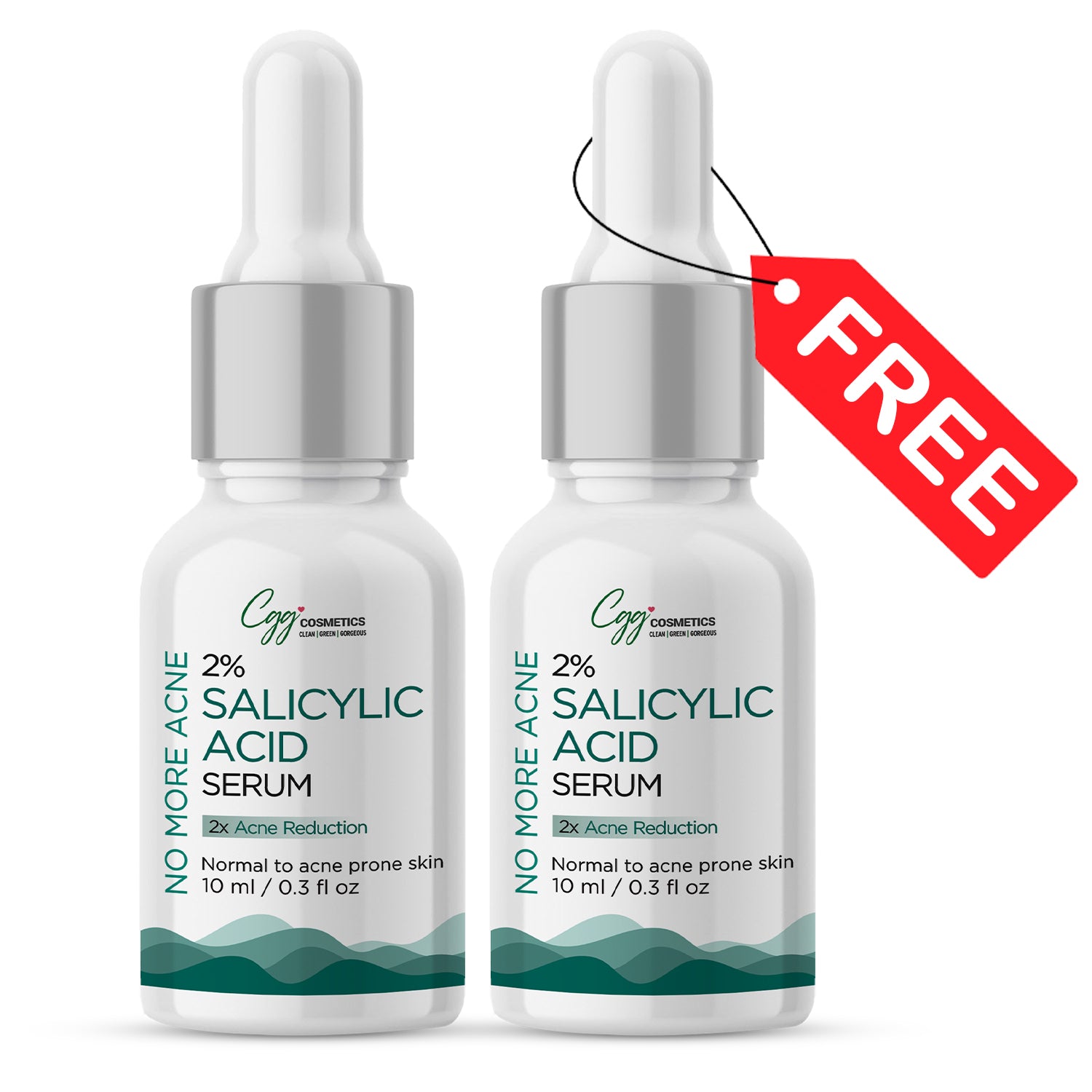 CGG Cosmetics 2% Salicylic Acid Serum 10ml & GET FREE 10ml 2% Salicylic Acid Serum - 2X Acne Reduction