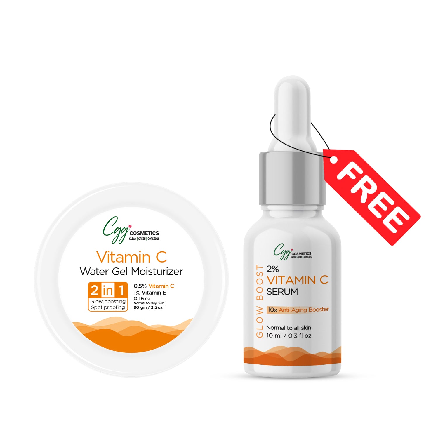 CGG Cosmetics Vitamin C Water Gel Moisturizer 90gm + FREE 10ml Sample of 2% Vitamin C Serum