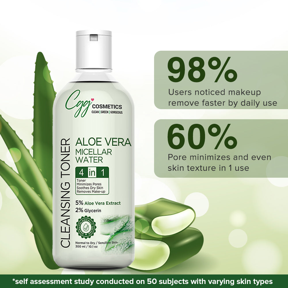 CGG Cosmetics Aloe Vera Micellar Water 4 in 1 Toner Removes Makeup CGG COSMETICS